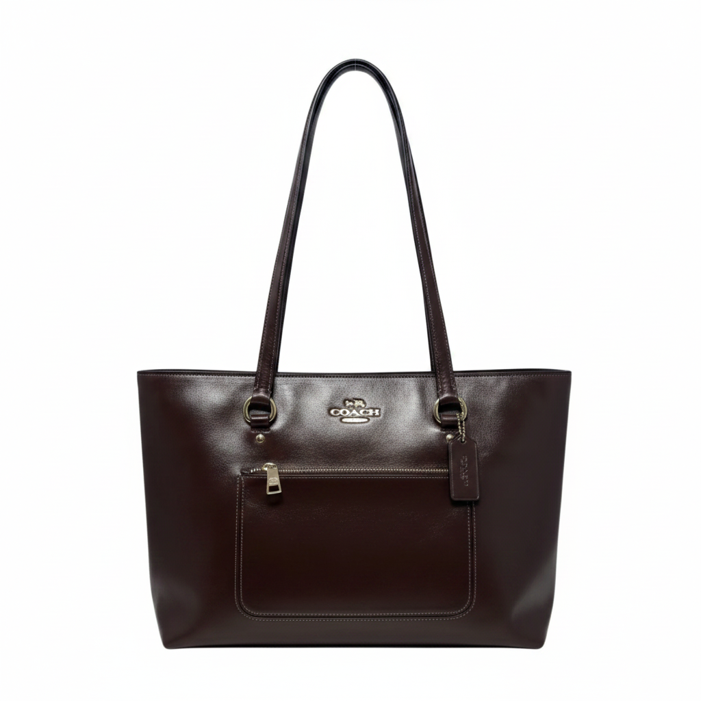 Station Shiny Smooth Tote Designer By Coach, Size: Large