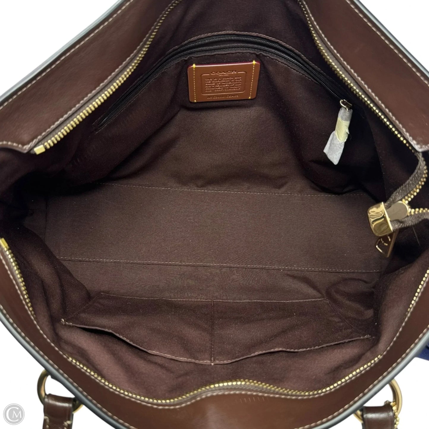 Station Shiny Smooth Tote Designer By Coach, Size: Large