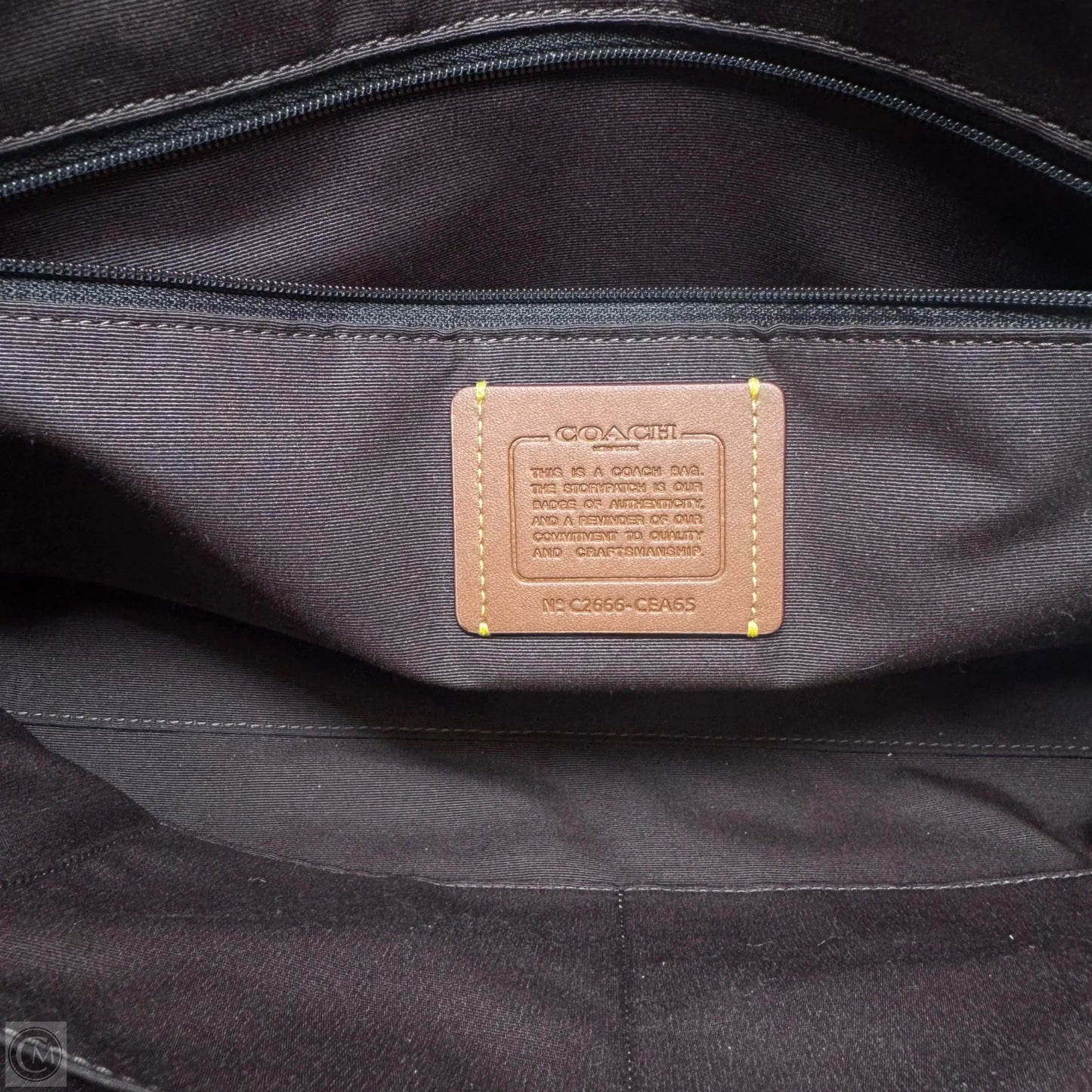 Station Shiny Smooth Tote Designer By Coach, Size: Large