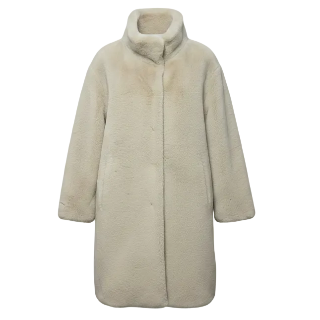 Blair Faux Fur Coat In By Apparis In Latte, Size: XL