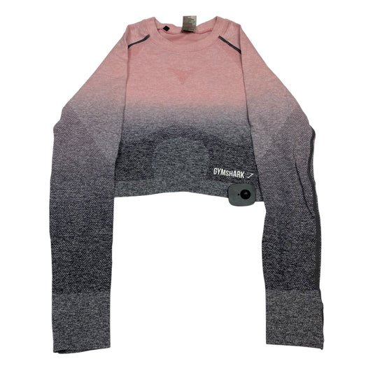 Athletic Top Ls Crewneck By Gym Shark In Grey & Pink, Size:M