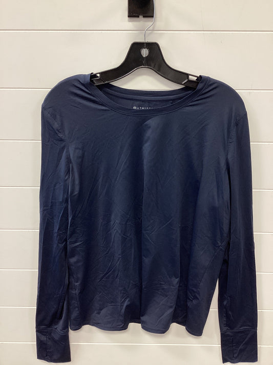 Athletic Top Ls Collar By Athleta In Navy, Size:L