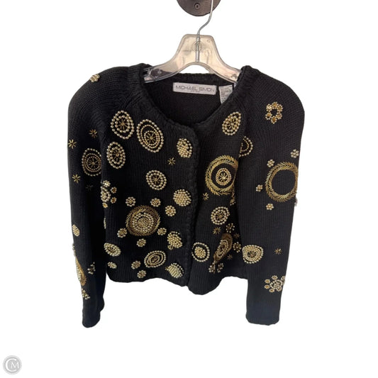 Sweater By Michael Simon In Black & Gold, Size: Osfm