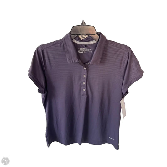 Athletic Top Short Sleeve By Nike In Purple, Size: L