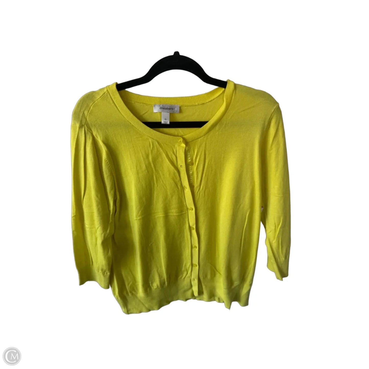 Sweater Cardigan By Dressbarn In Yellow, Size: Xl
