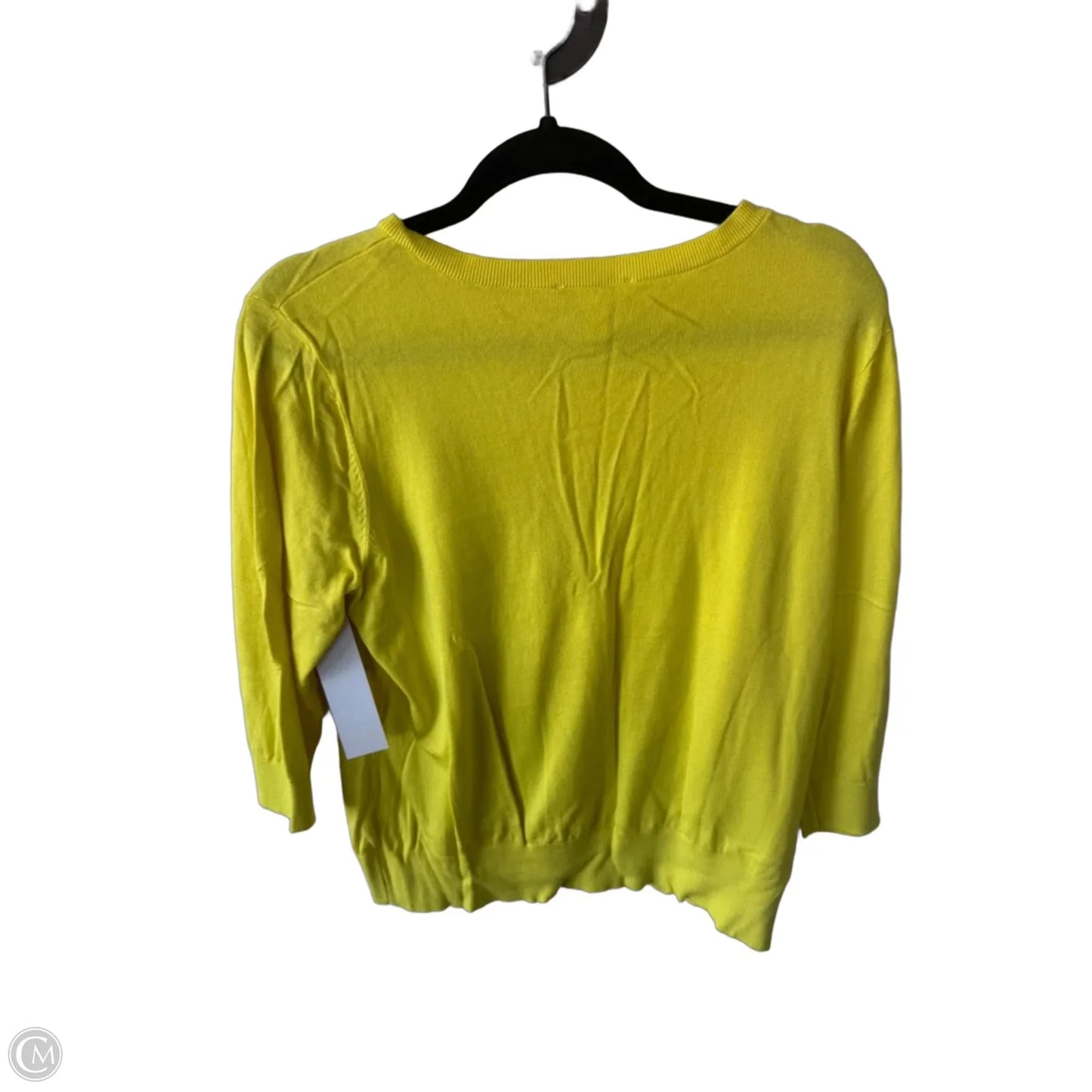 Sweater Cardigan By Dressbarn In Yellow, Size: Xl