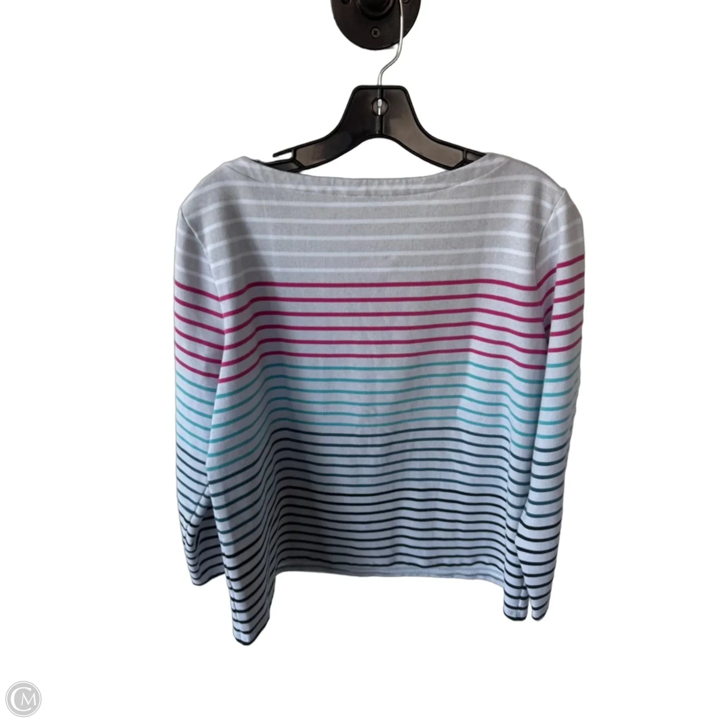 Top Long Sleeve By Talbots In Grey & Pink, Size: L