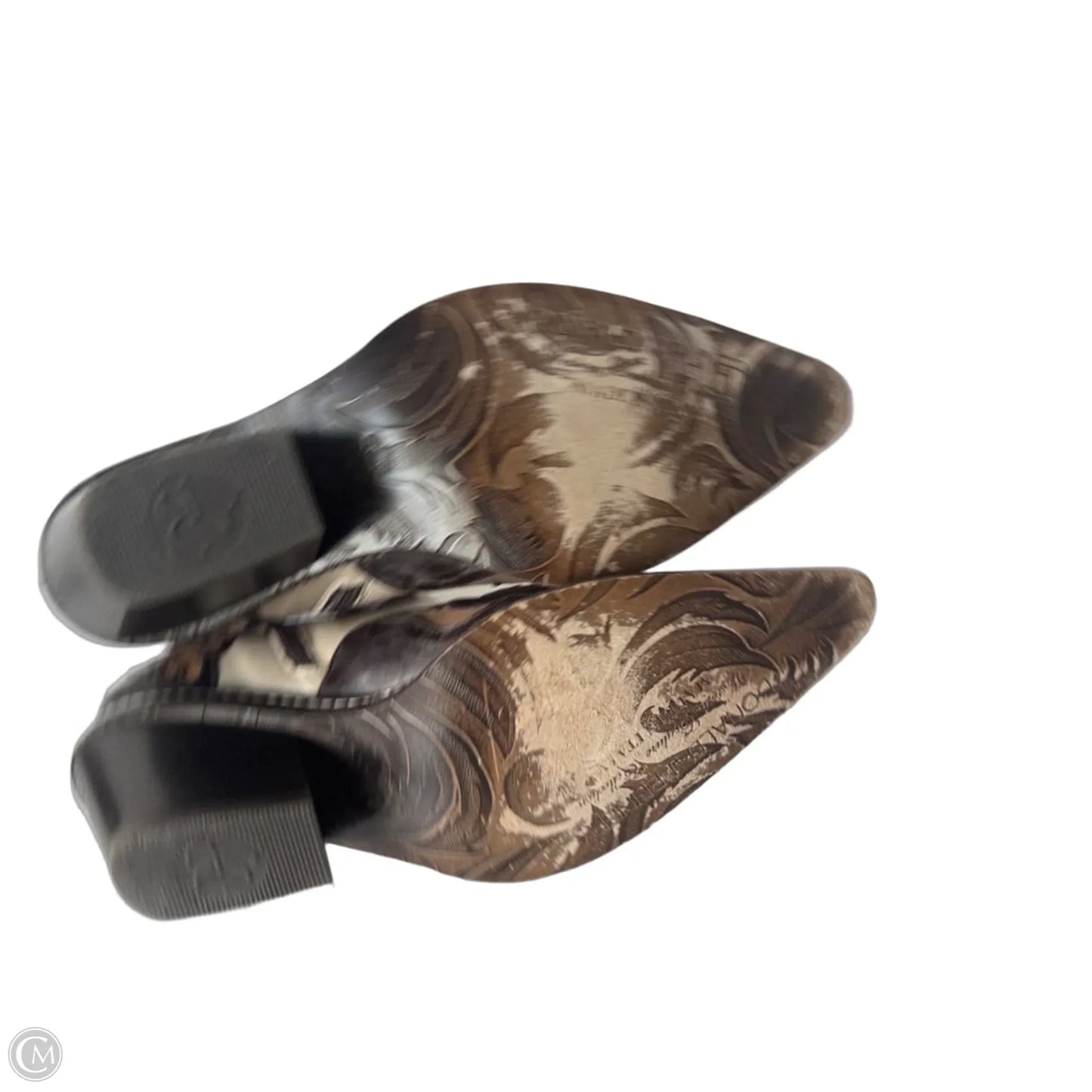 Boots Western By Donald Pliner In Brown & Cream, Size: 8