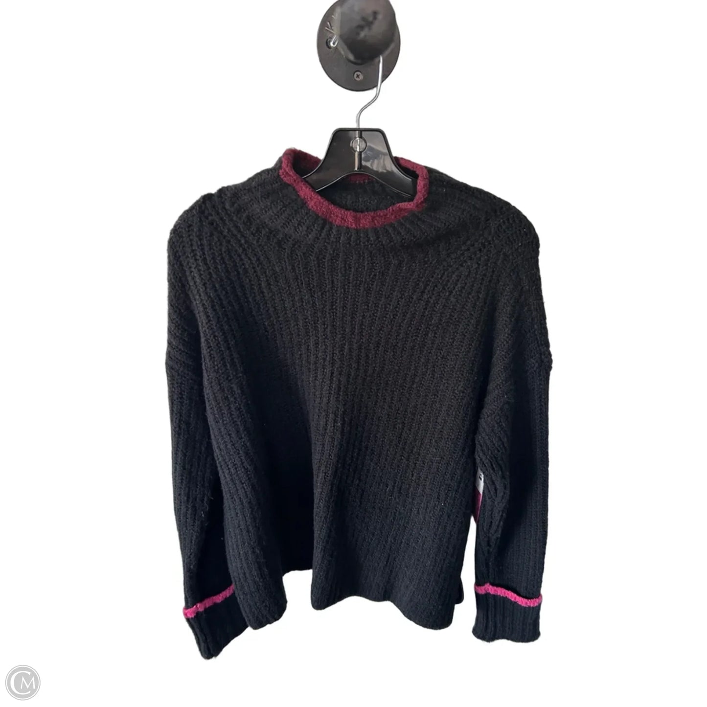 Sweater By Maeve In Black & Pink, Size: S