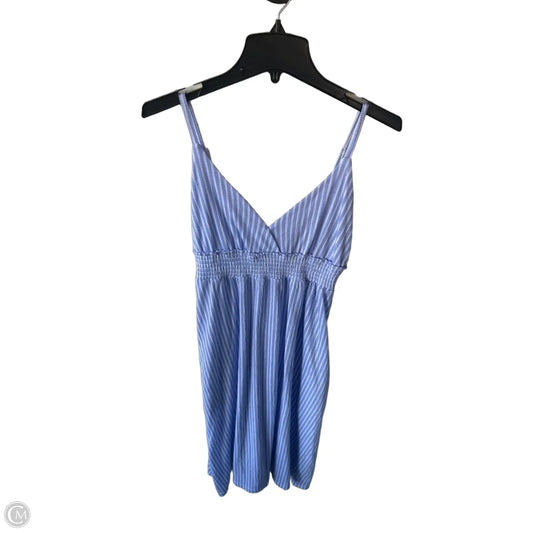 Dress Casual Midi By Laura Ashley In Blue & White, Size: M