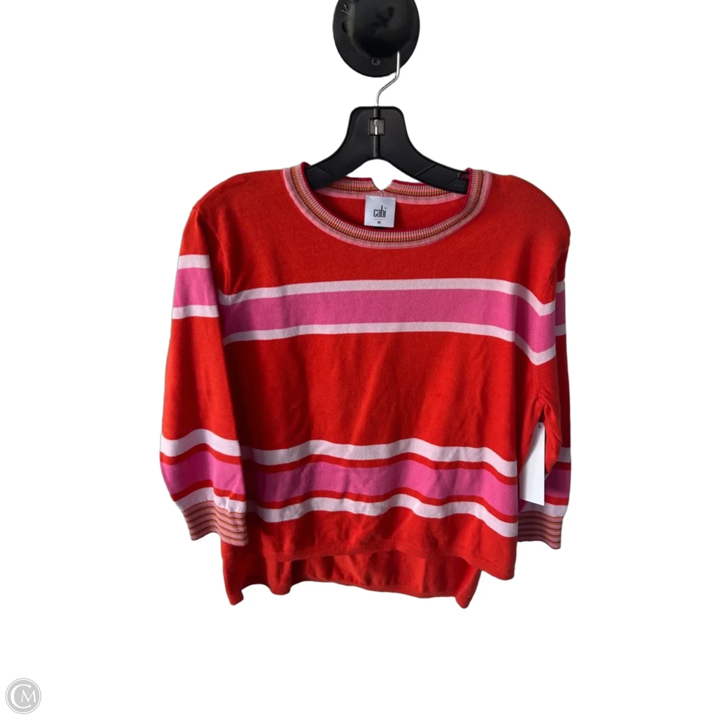 Sweater By Cabi In Orange & Pink, Size: M
