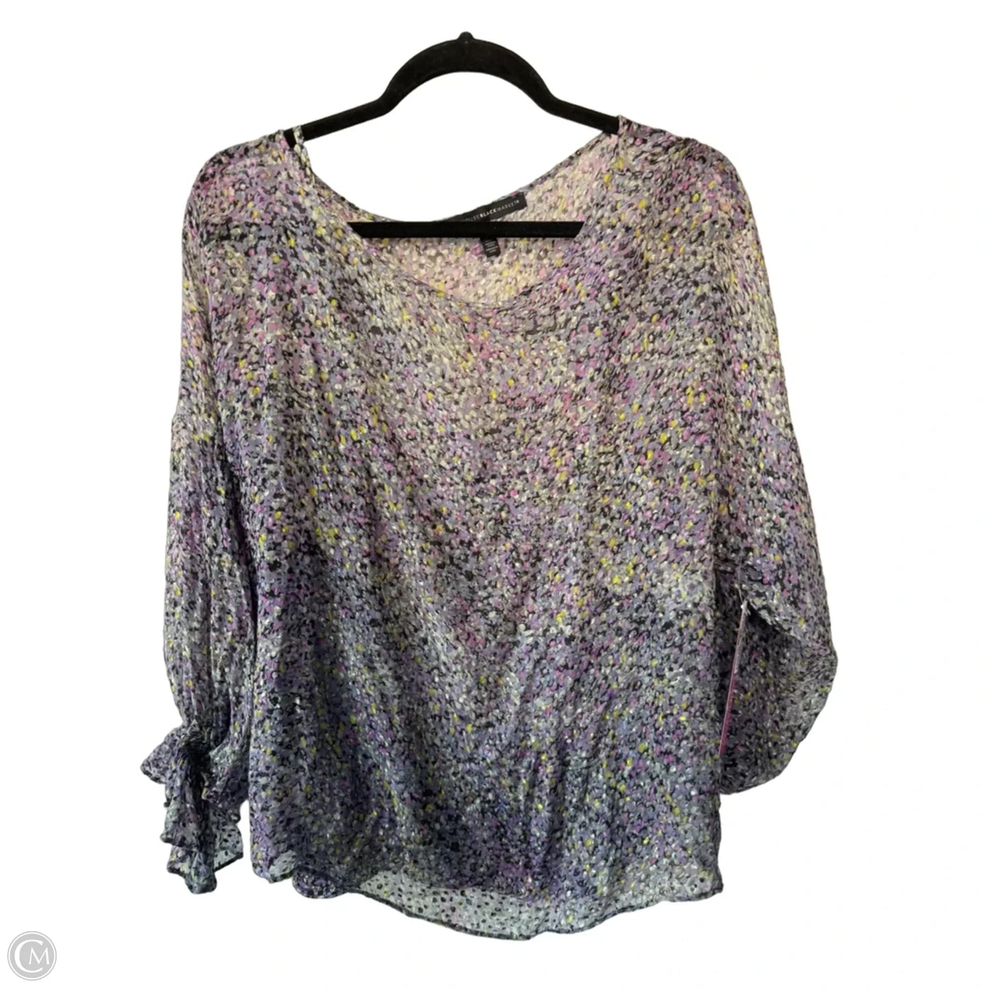 Top 2pc Long Sleeve By White House Black Market In Purple & Yellow, Size: M