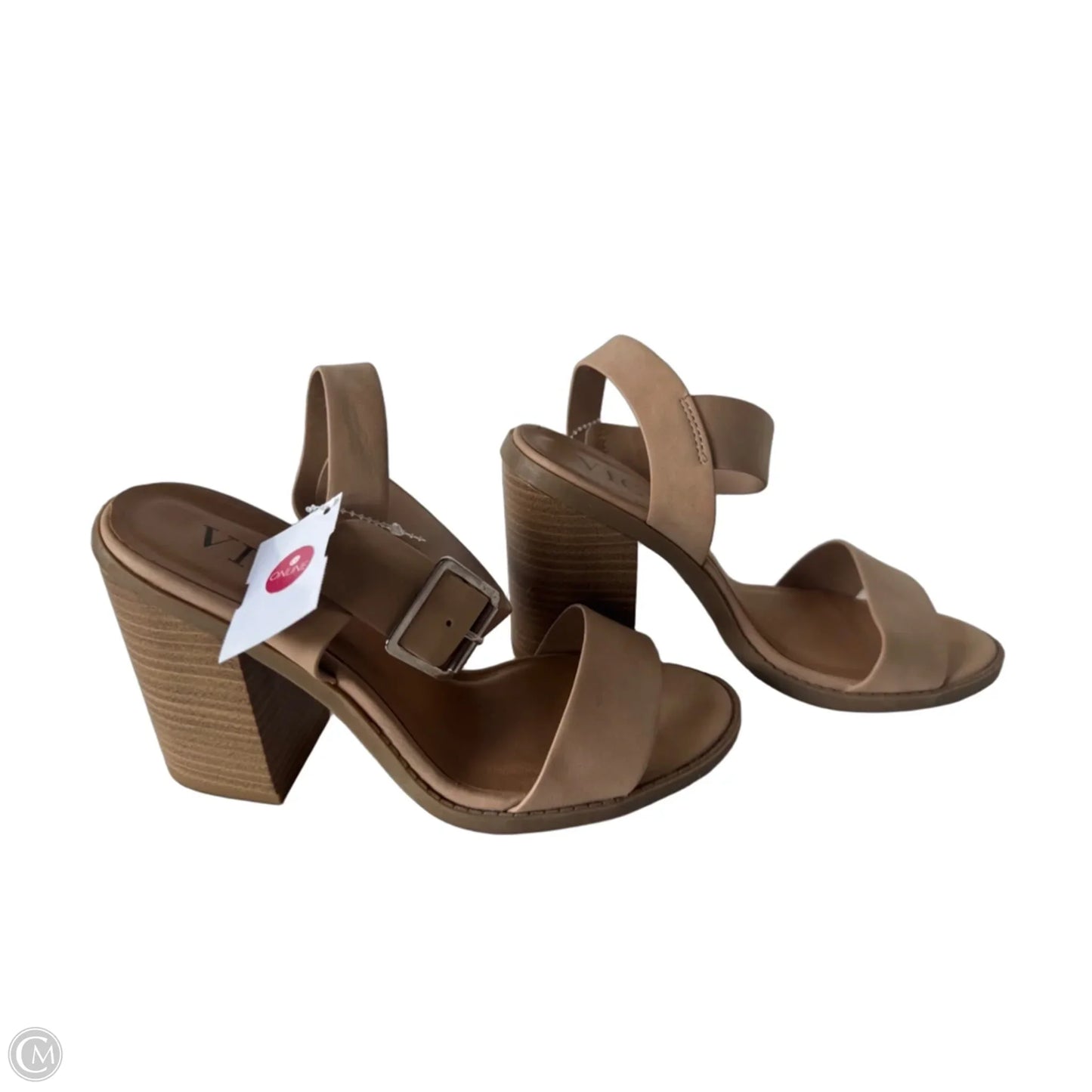 Sandals Heels Block By Vici In Tan, Size: 7.5