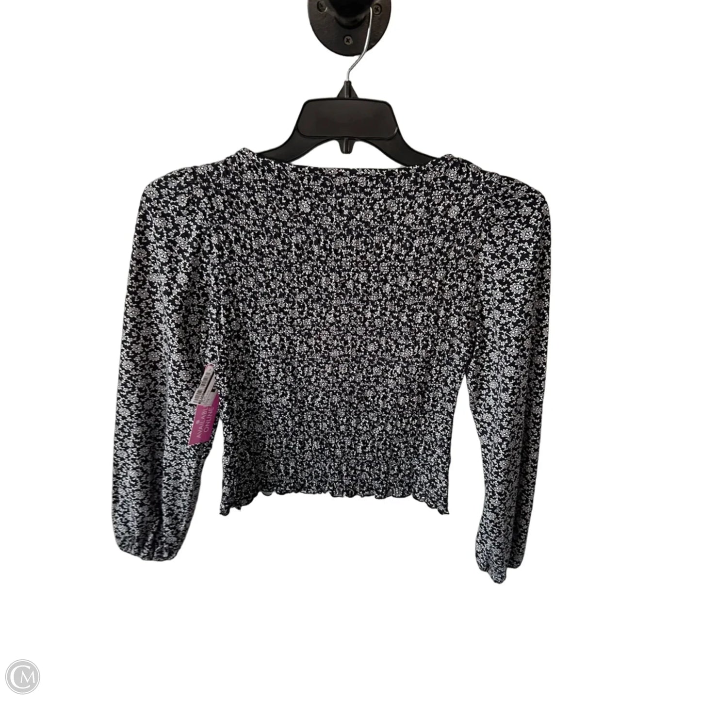 Top Long Sleeve By Madewell In Black & White, Size: S