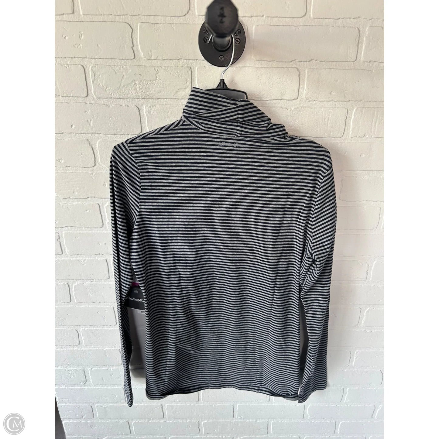 Top Long Sleeve Basic By Eddie Bauer In Blue & Grey, Size: L
