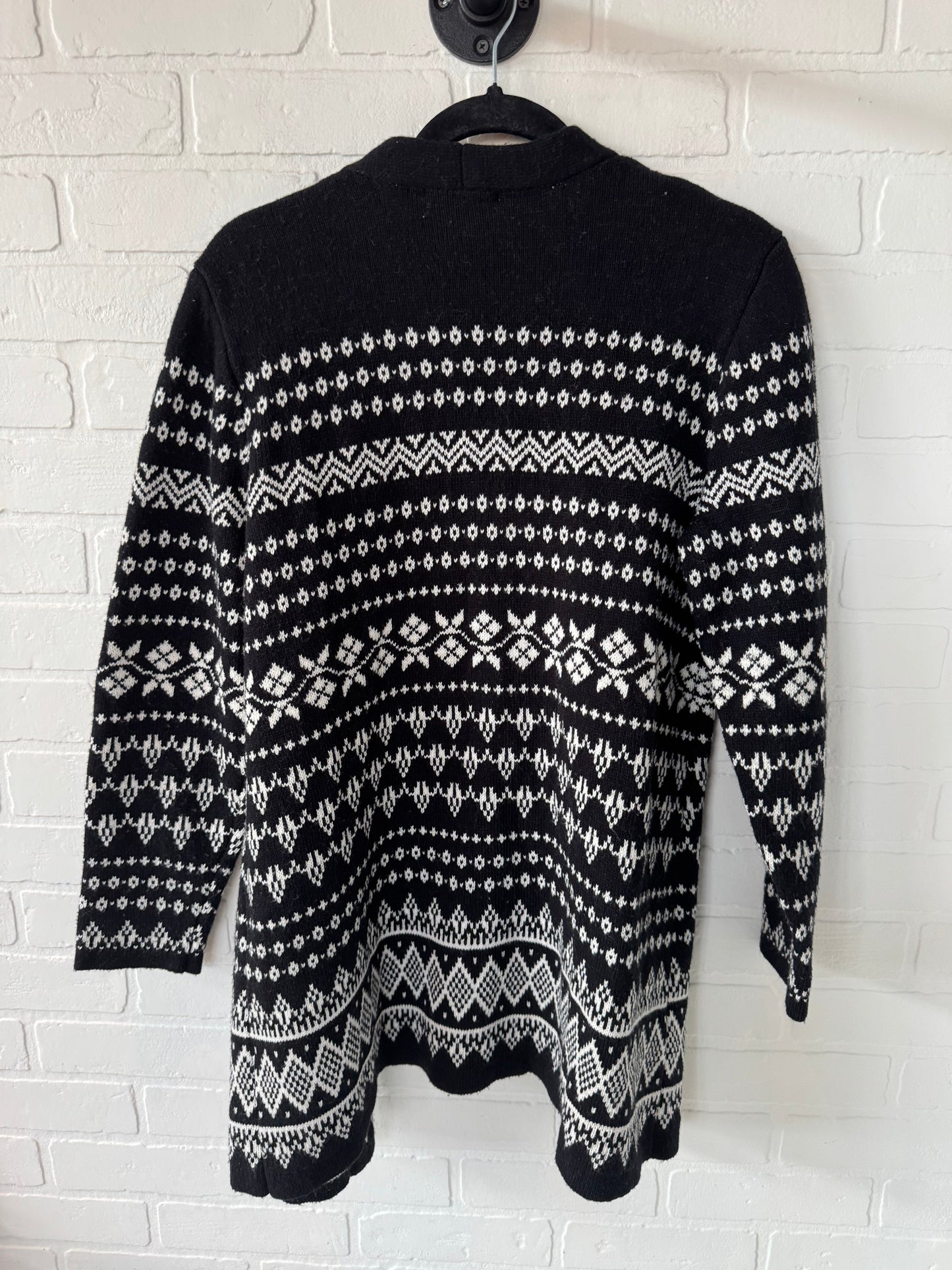 Sweater Cardigan By Christopher And Banks In Black & White, Size: Xlp