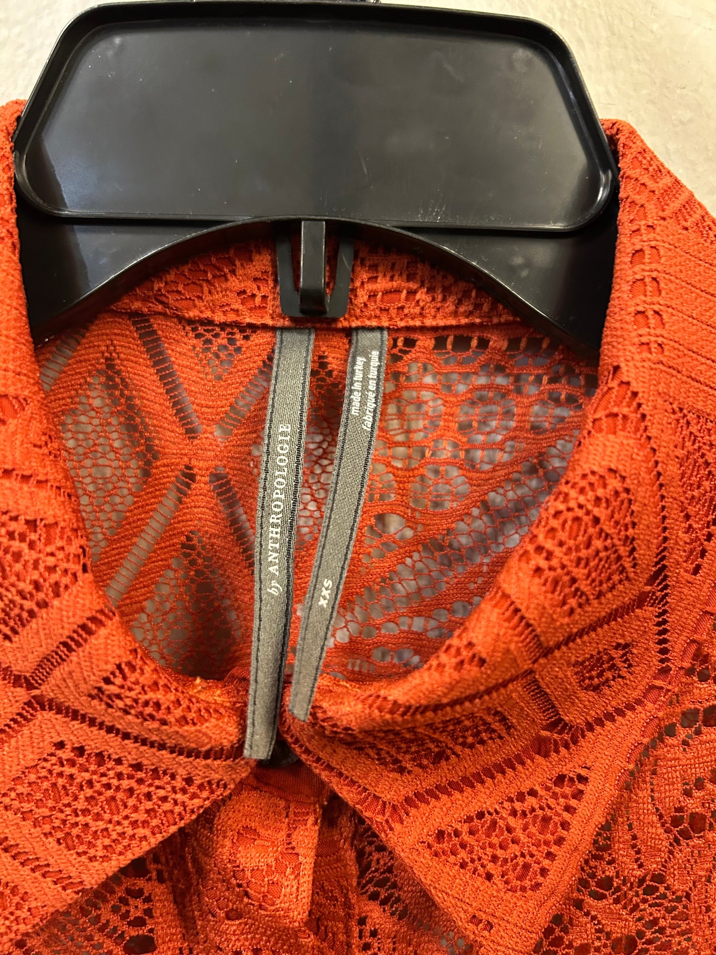 Top Long Sleeve By Anthropologie In Orange, Size: Xxs