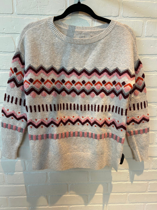 Sweater By Loft In Red & White, Size: Xs