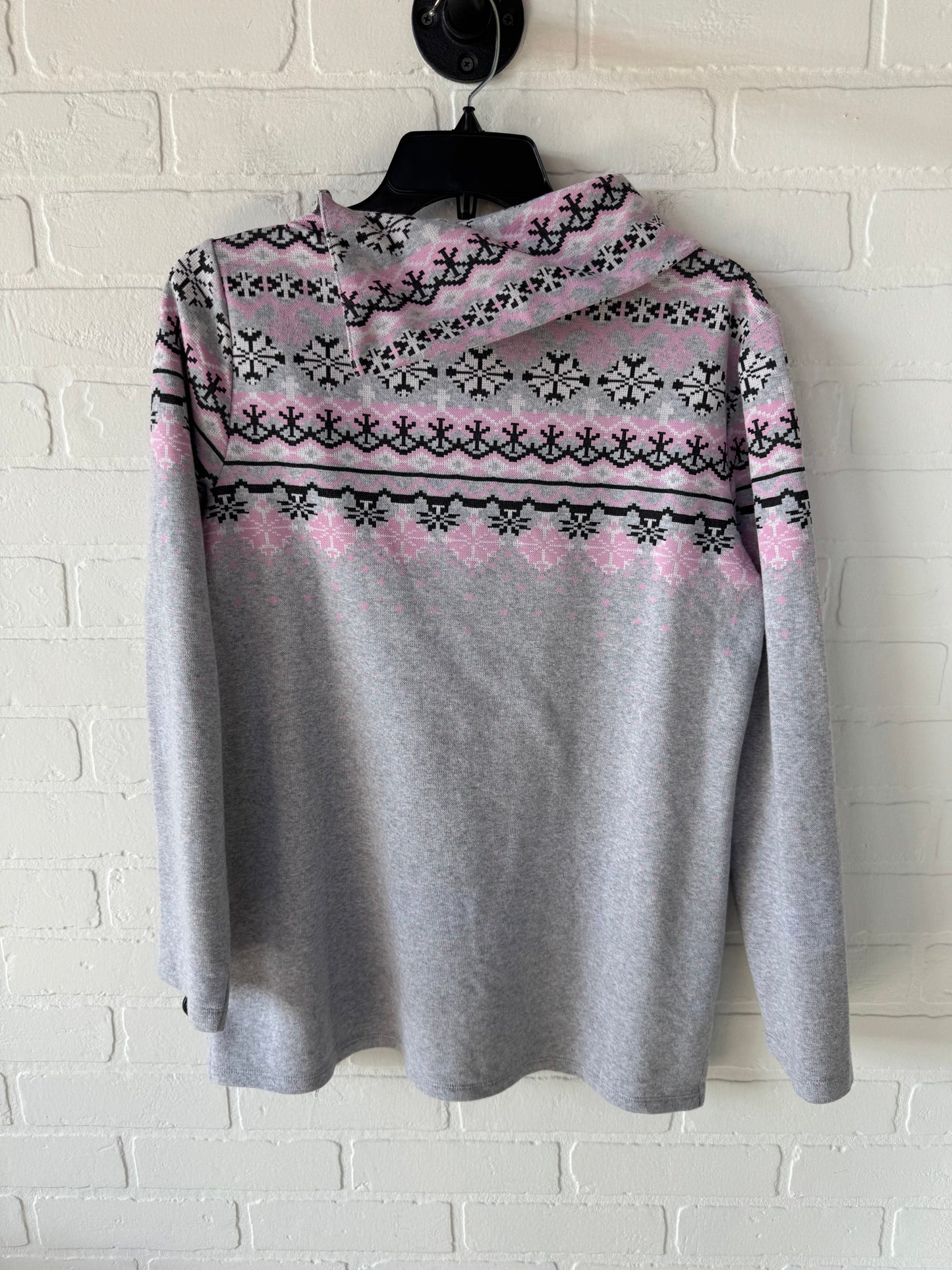 Sweater By Talbots In Grey & Pink, Size: M