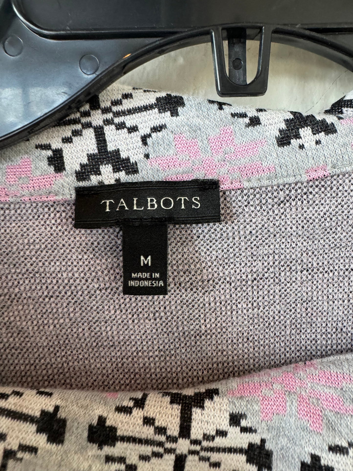 Sweater By Talbots In Grey & Pink, Size: M