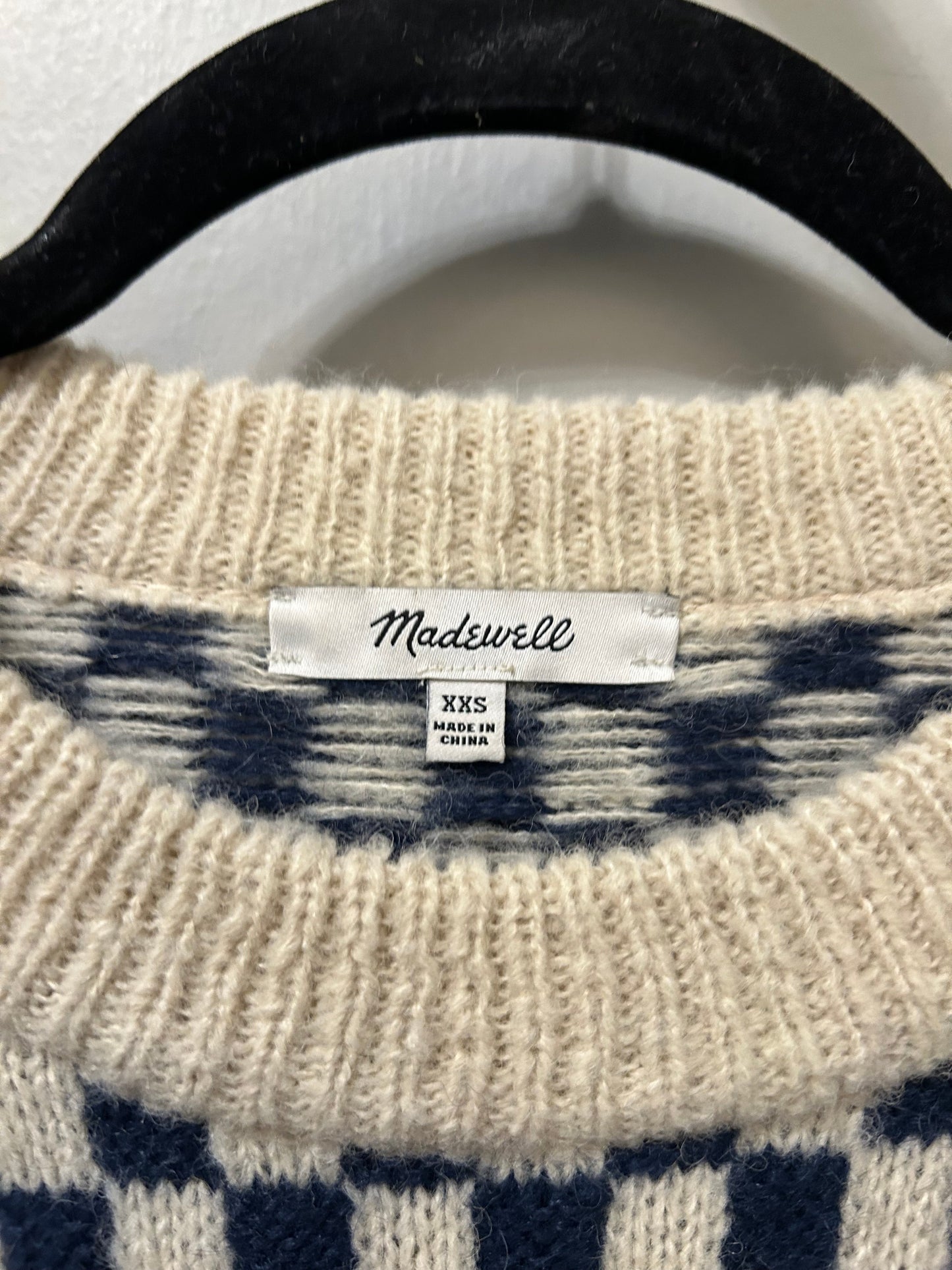 Sweater By Madewell In Blue & Cream, Size: Xxs