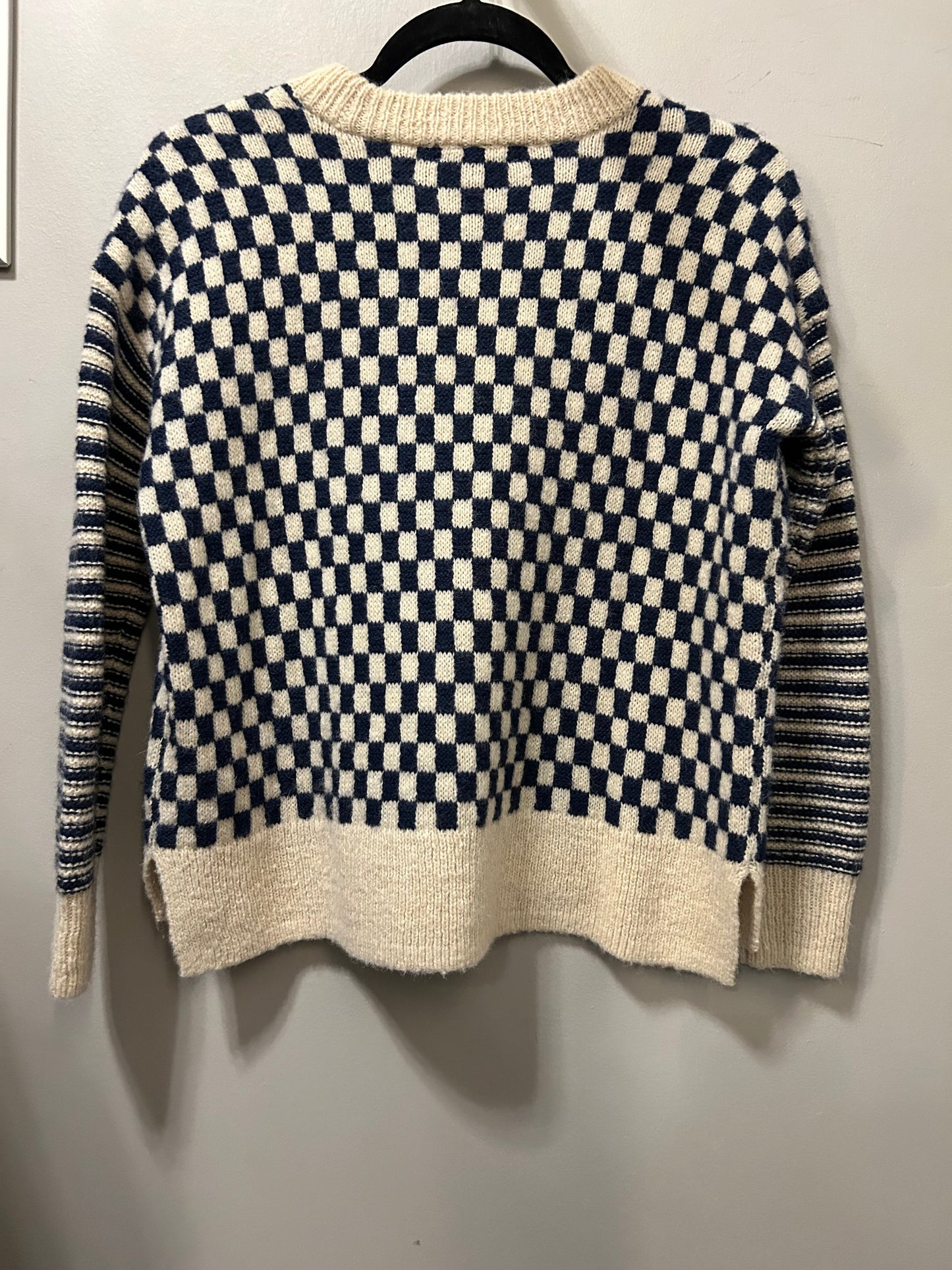 Sweater By Madewell In Blue & Cream, Size: Xxs