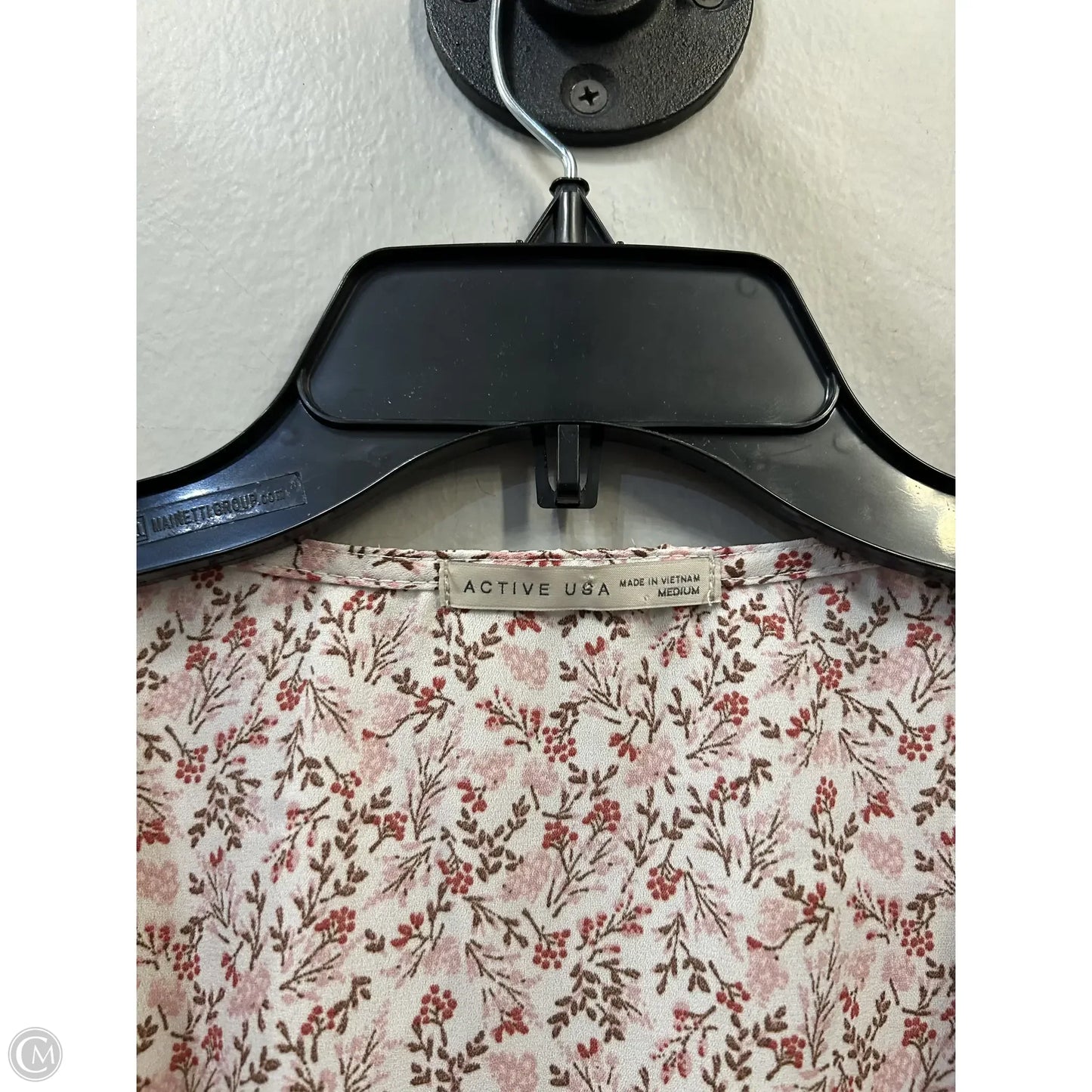 Top Short Sleeve By Active Usa In Pink & White, Size: M