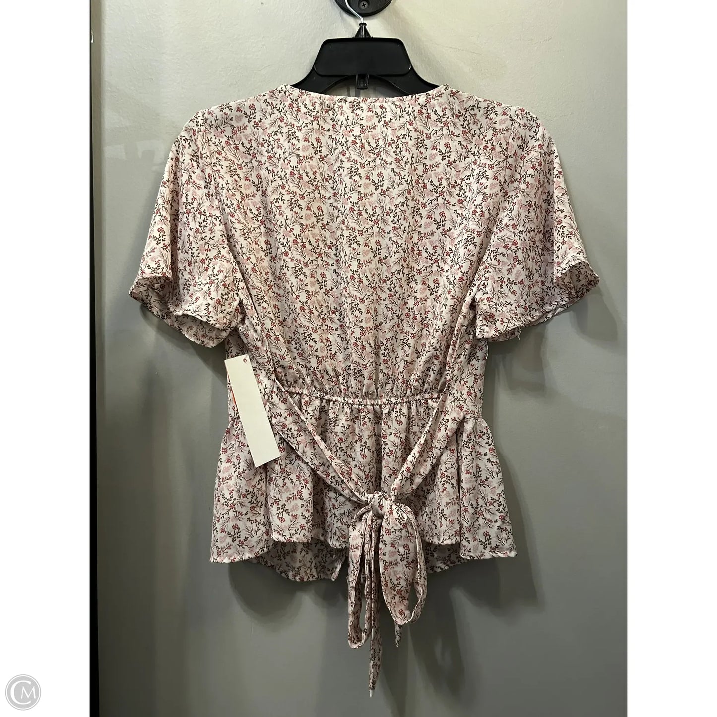 Top Short Sleeve By Active Usa In Pink & White, Size: M