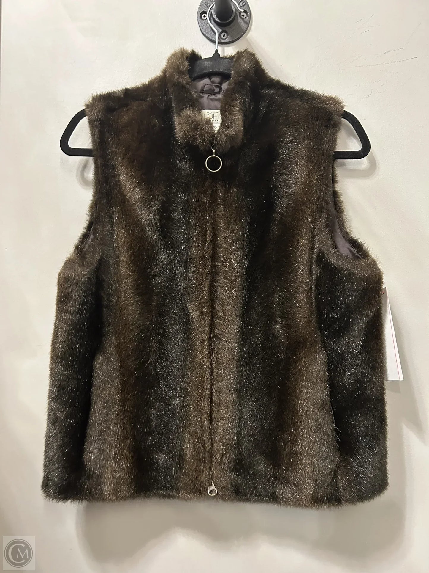Vest Faux Fur & Sherpa By Loft In Brown, Size: Mp