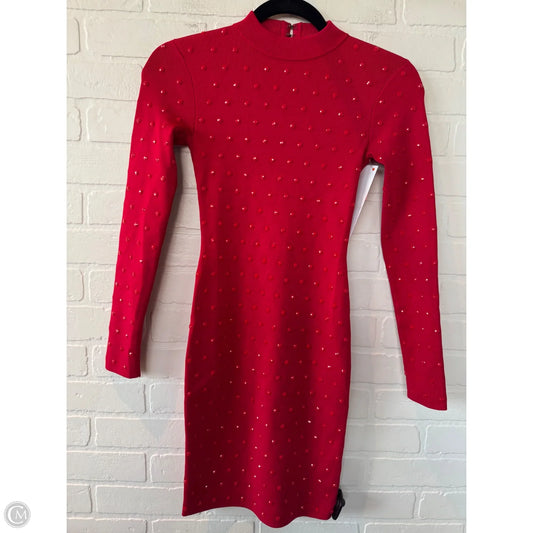 Dress Party Midi By Guess In Red, Size: Xs