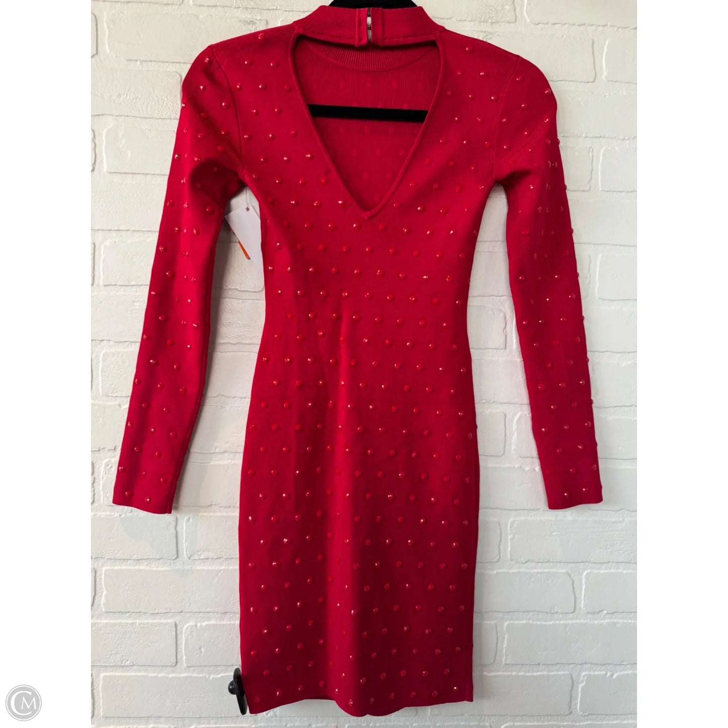 Dress Party Midi By Guess In Red, Size: Xs