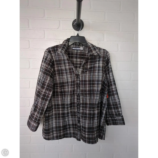 Top Long Sleeve By Croft And Barrow In Brown & White, Size: Xs