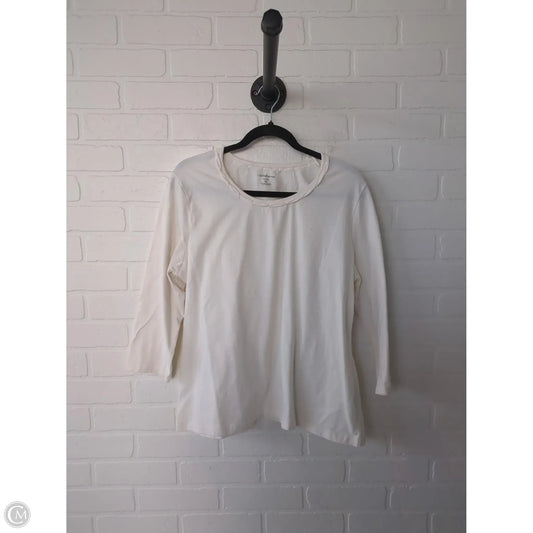 Top 3/4 Sleeve By Croft And Barrow In Cream, Size: Xl