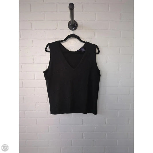 Vest Sweater By Hillard And Hanson In Black, Size: Xl