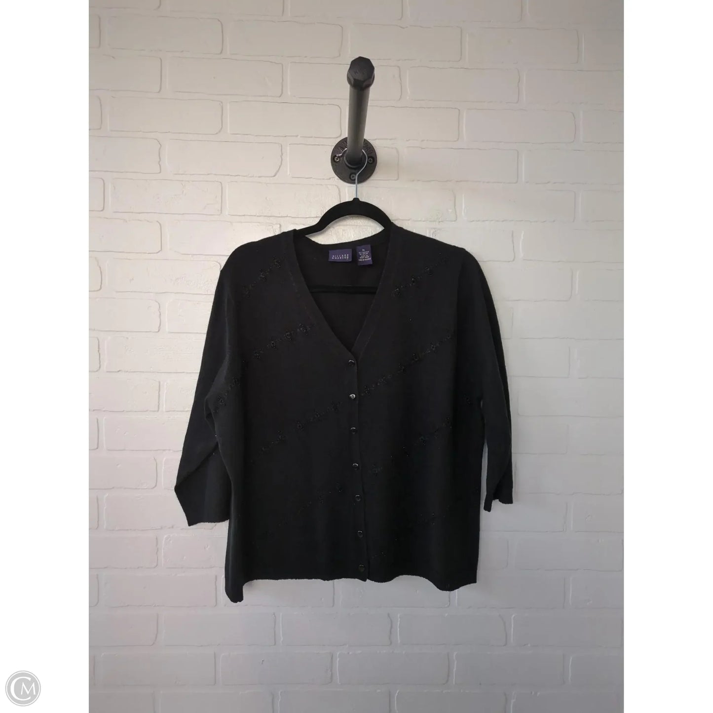 Sweater Cardigan By Hillard And Hanson In Black, Size: Xl