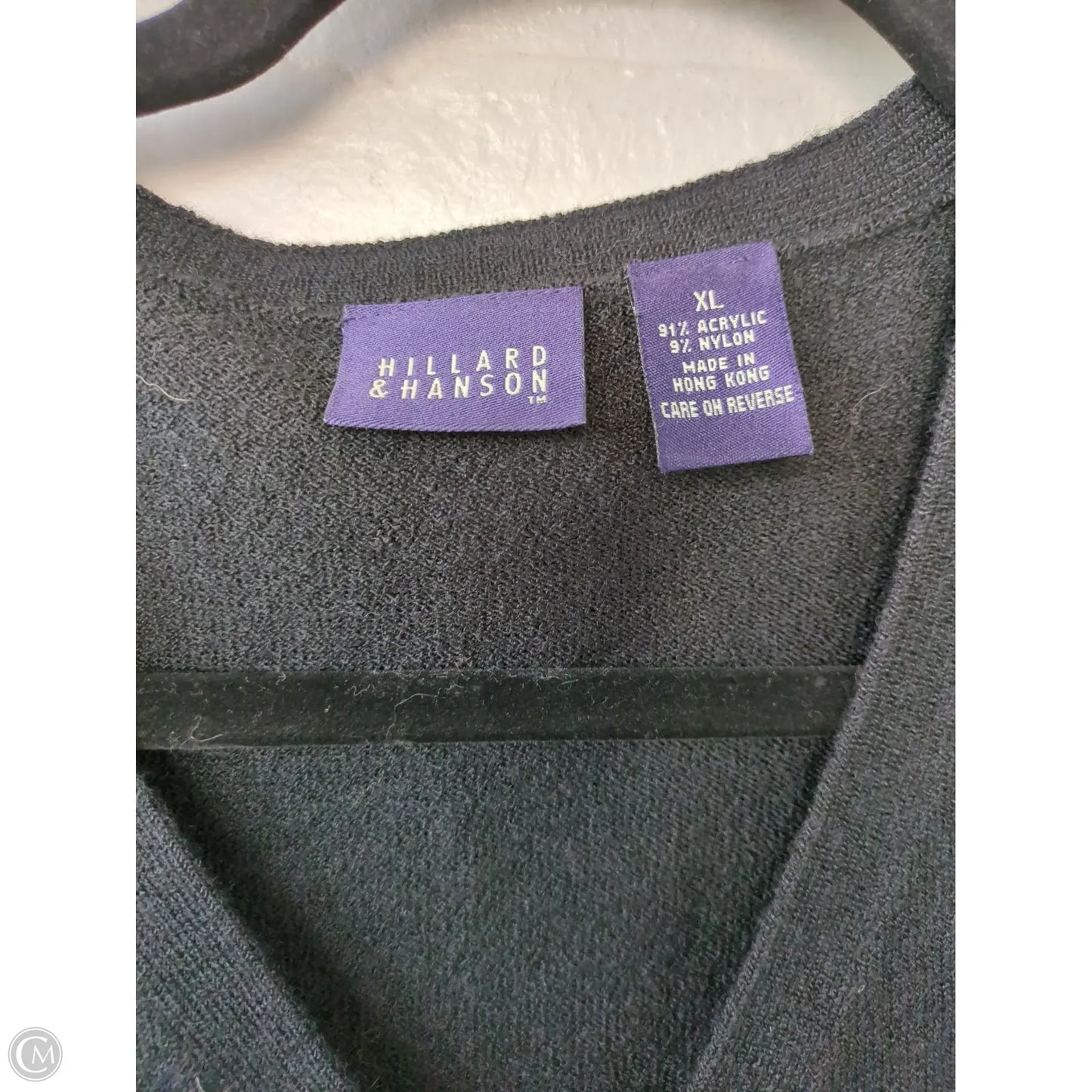 Sweater Cardigan By Hillard And Hanson In Black, Size: Xl