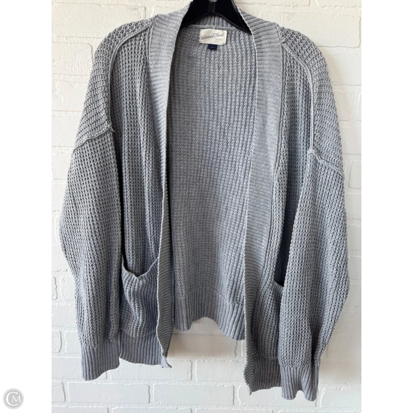 Sweater Cardigan By Universal Thread In Grey, Size: M