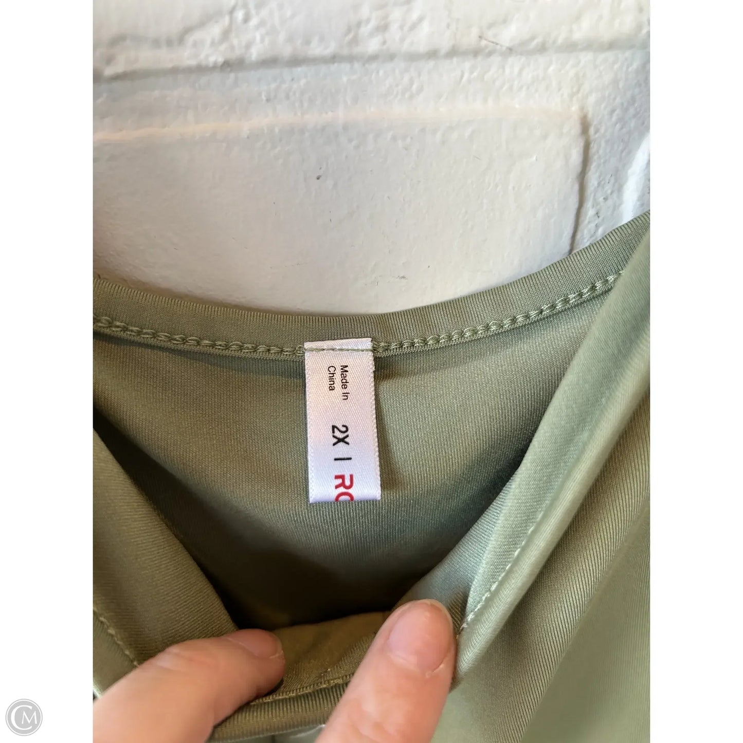 Dress Casual Short By Cme In Green & White, Size: 2x