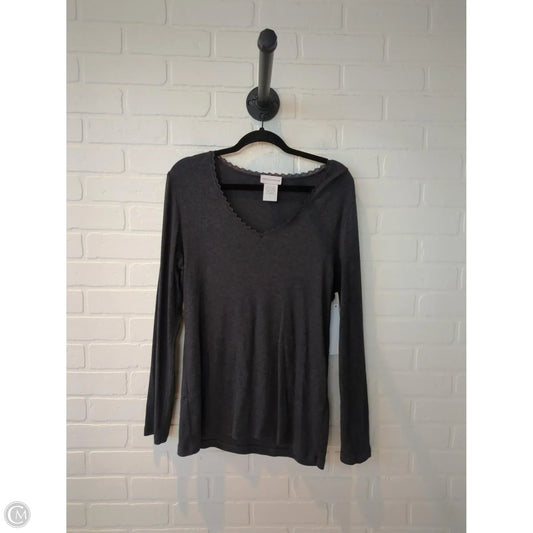Top Long Sleeve Basic By Soft Surroundings In Grey, Size: L