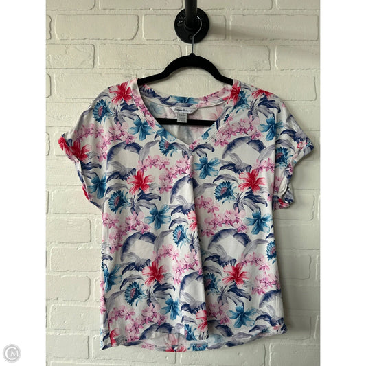 Top Short Sleeve By Tommy Bahama In Pink & White, Size: Xs