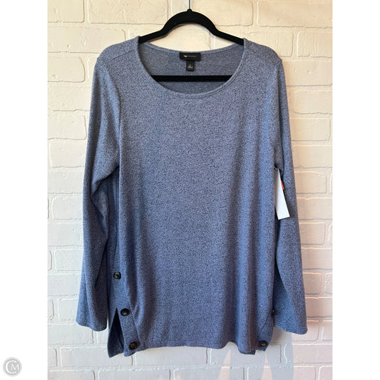 Tunic Long Sleeve By Ab Studio In Blue, Size: L