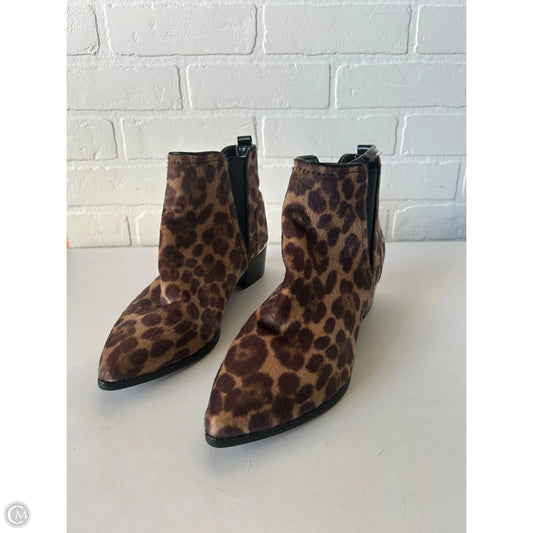 Boots Ankle Flats By Nine West In Animal Print, Size: 9