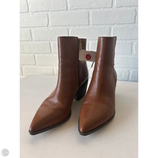 Boots Ankle Heels By Franco Sarto In Brown, Size: 8.5