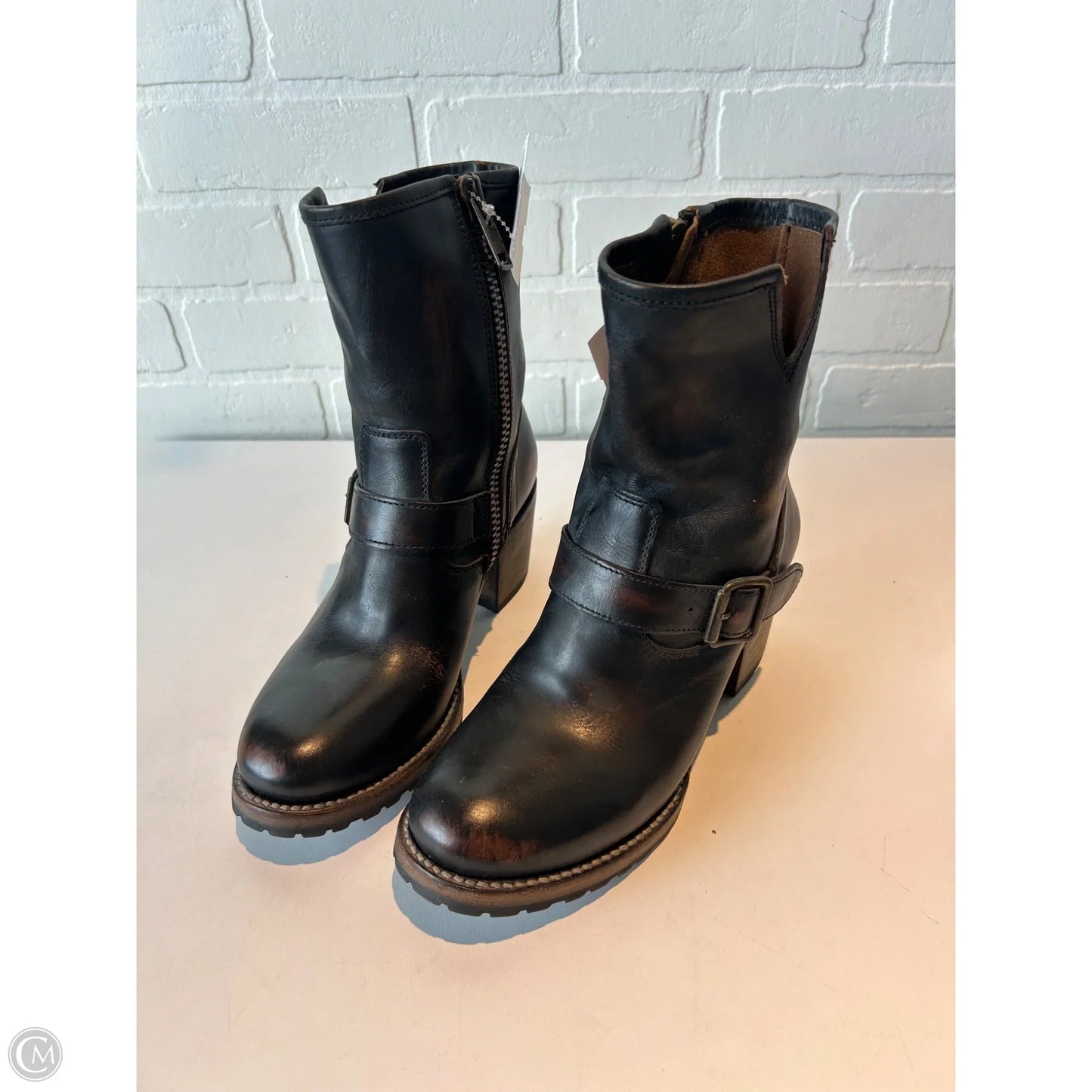 Boots Mid-calf Heels By Freebird In Brown, Size: 8