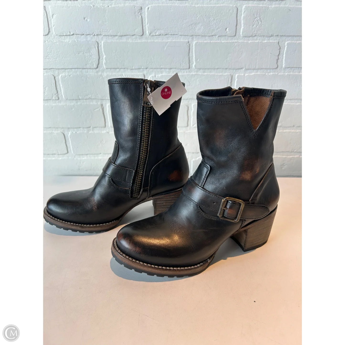 Boots Mid-calf Heels By Freebird In Brown, Size: 8