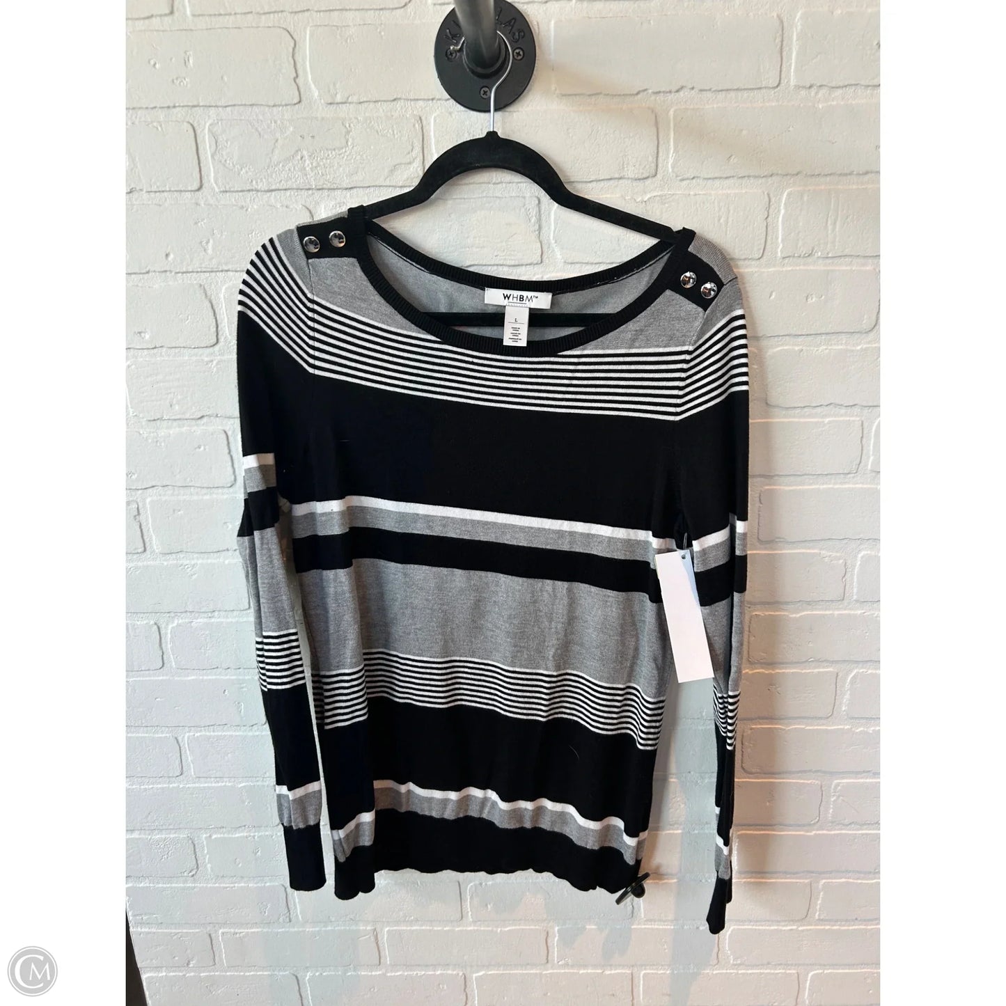 Sweater By White House Black Market In Black & Grey, Size: L