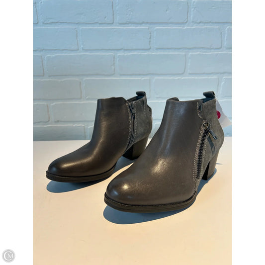 Boots Ankle Heels By Earth In Grey, Size: 6.5