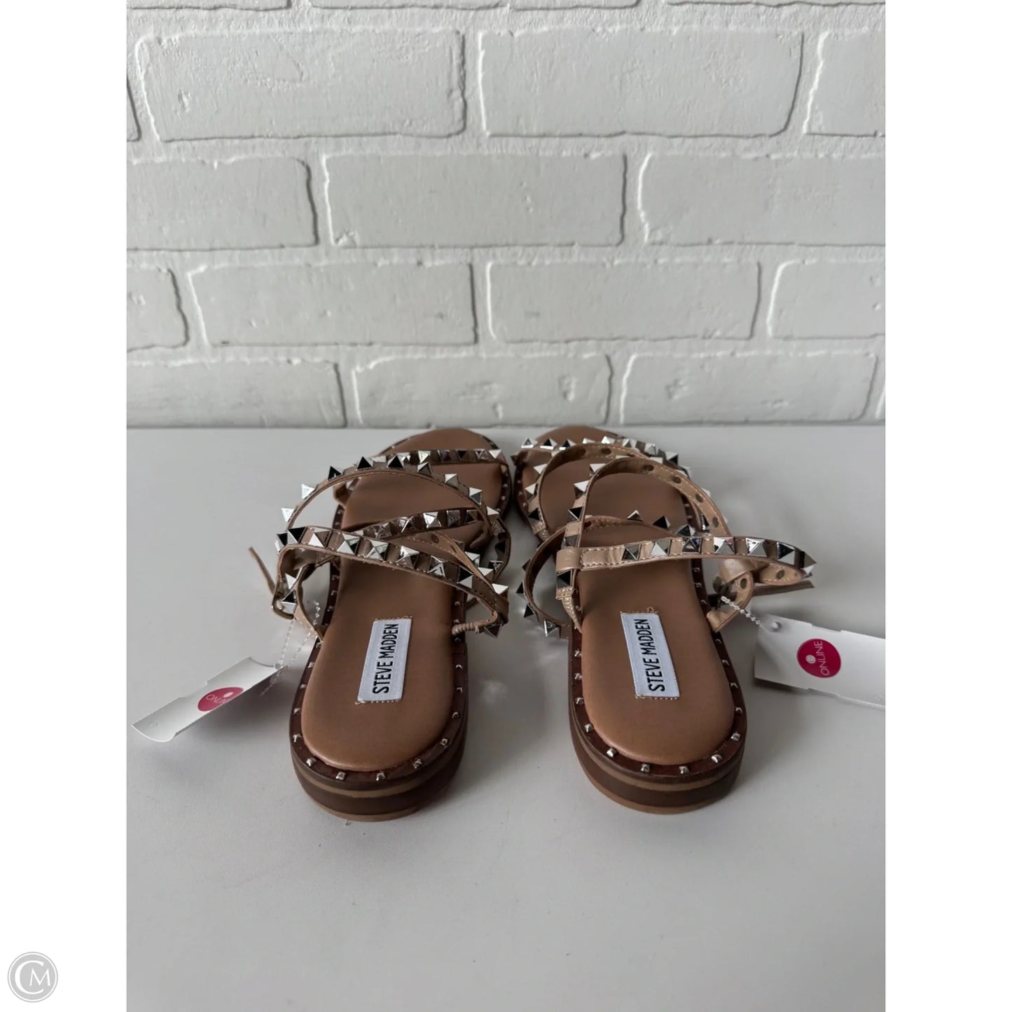 Sandals Flats By Steve Madden In Brown & Silver, Size: 11