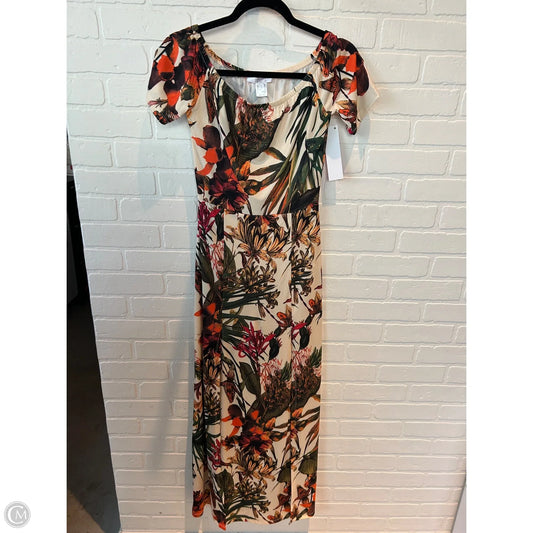 Dress Casual Maxi By Venus In Cream & Green, Size: Xs