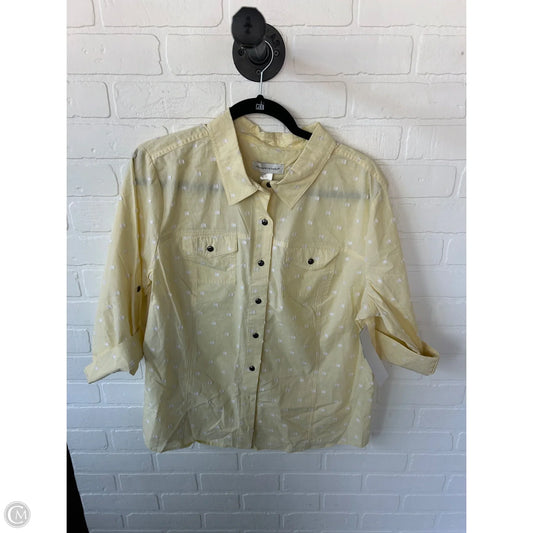 Top Long Sleeve By Christopher And Banks In Yellow, Size: Xl
